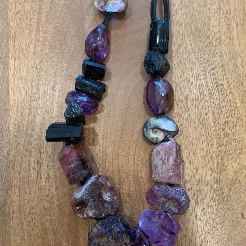 Monies One of Kind Necklace with Amethyst Gemstones